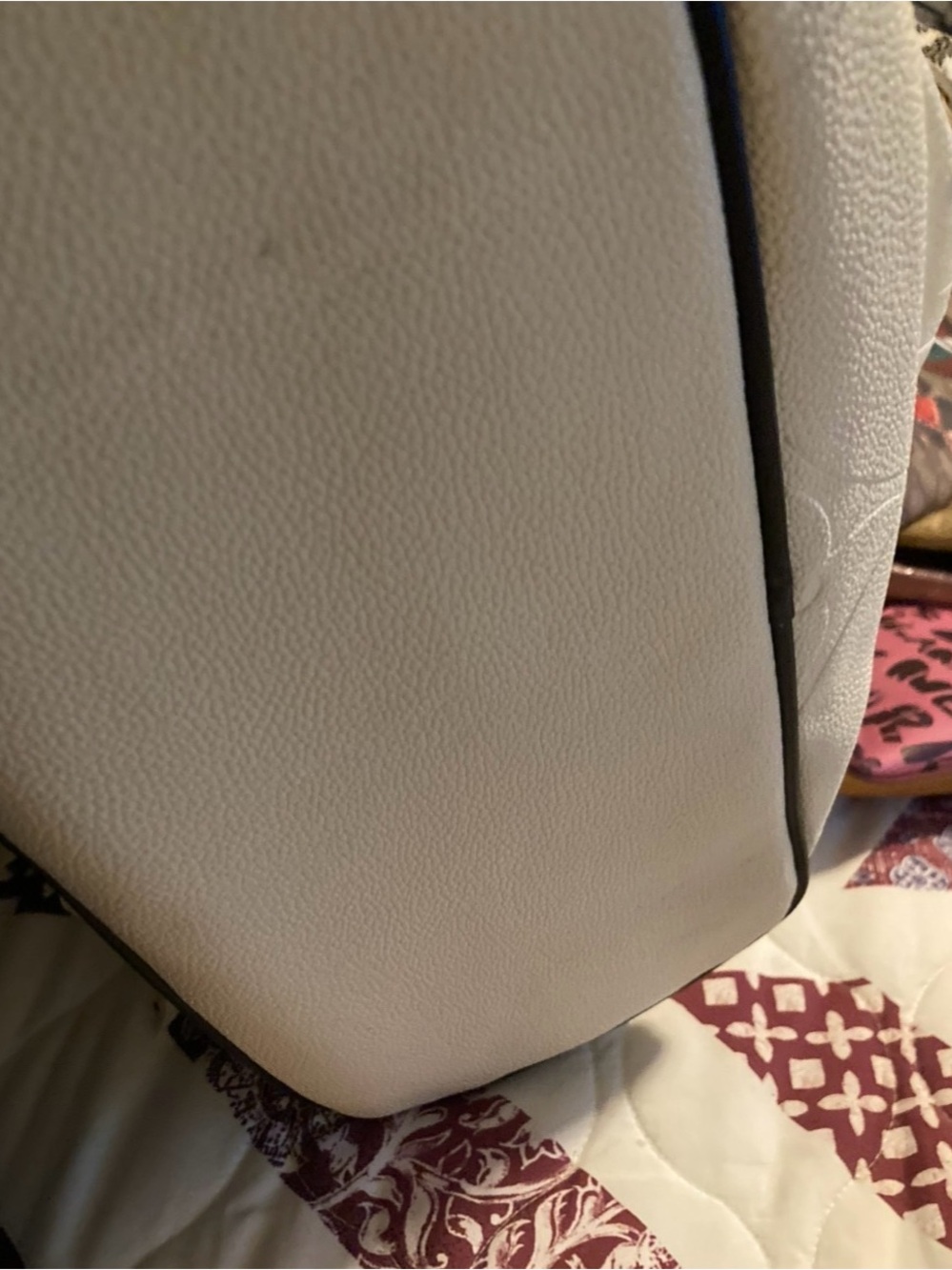 White Women's Leather Tote Bag